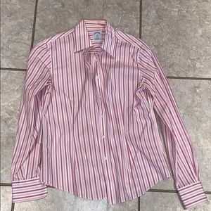 Brooks Brothers pink striped button up